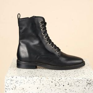 Hand made Italian black studded boots